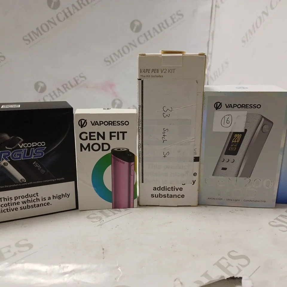 LOT OF FIVE TO INCLUDE VAPORESOO GEN 200 MOD , VAPORESSO GEN FIT MOD , ETC