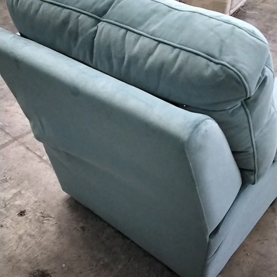 QUALITY BRITISH DESIGNED & MANUFACTURED G PLAN SEATTLE ARMCHAIR PLUSH AIRFORCE VELVET