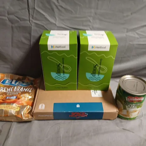 APPROXIMATELY 10 ASSORTED FOOD ITEMS TO INCLUDE - JACKFRUIT, GREEN VEG SOUP AND SWEETS - COLLECTION ONLY