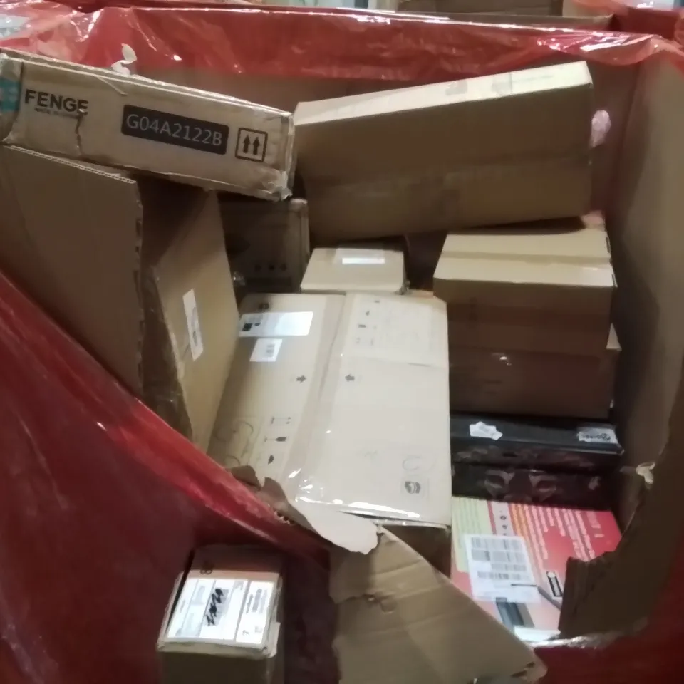 PALLET OF ASSORTED HOUSEHOLD GOODS AND PRODUCTS TO INCLUDE;DESK MAT,PROJECTOR SCREEN 80",TURNTABLE HI-FI SYSTEM WITH SPEAKERS 