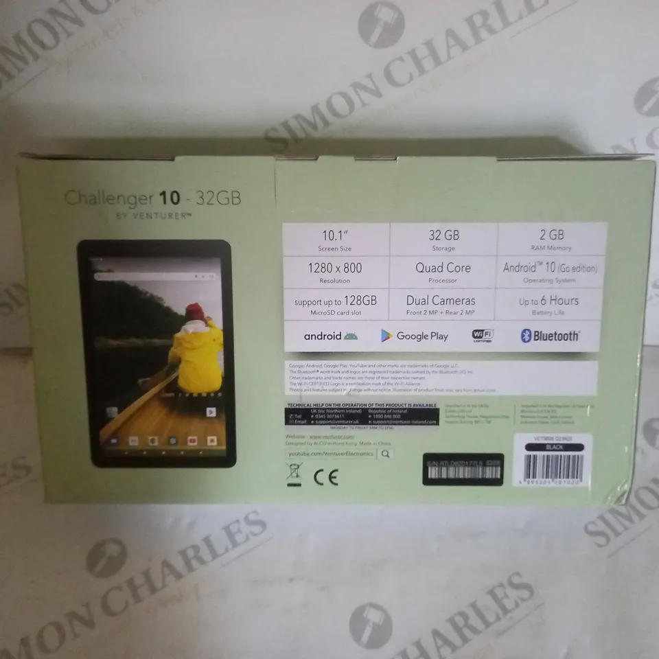 BRAND NEW BOXED VENTURER CHALLENGER 10 PRO 10.1" ANDROID TABLET WITH DETACHABLE KEYBOARD - BLACK 32GB