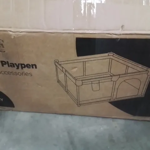 BOXED KIDOOLA SOFT PLAYPEN WITH ACCESSORIES GREY