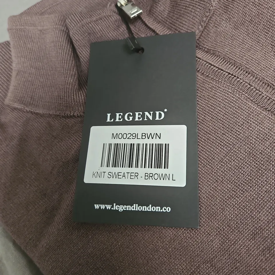 LEGEND LONDON KNIT SWEATER – BROWN – UK SIZE L