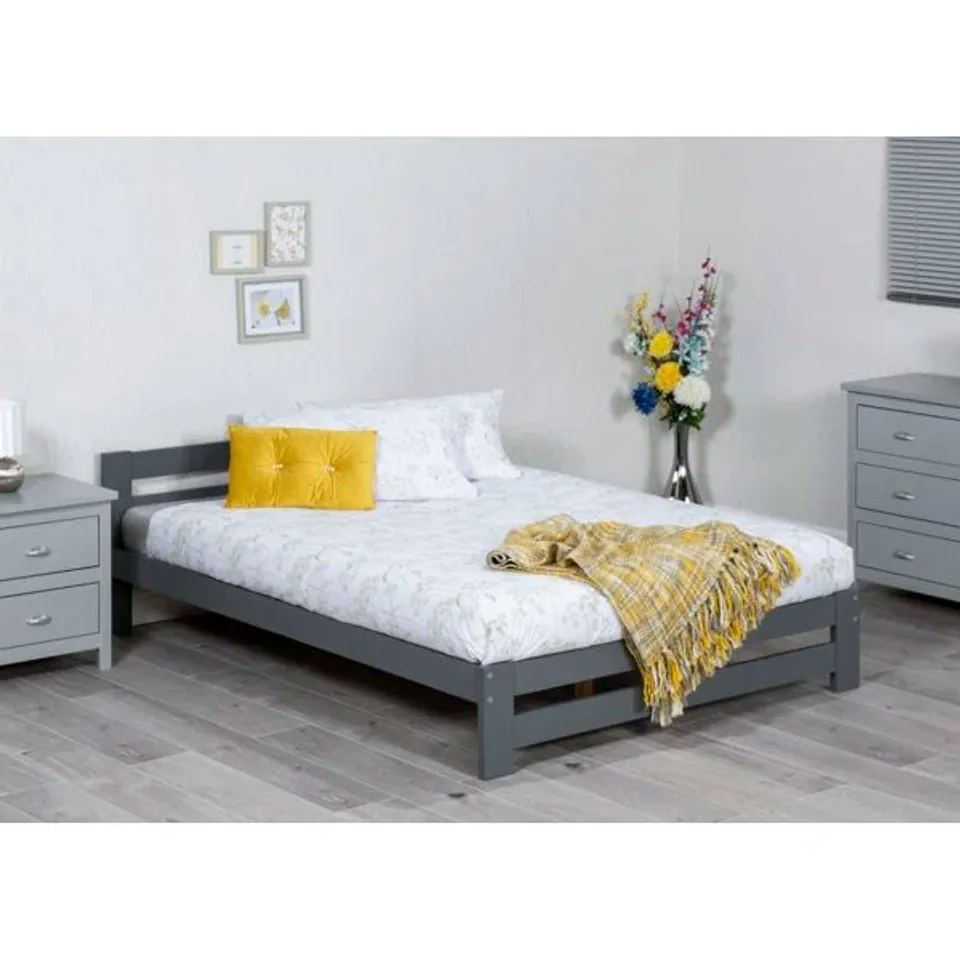 BOXED NICOLAS BED FRAME - GREY (1 BOX)