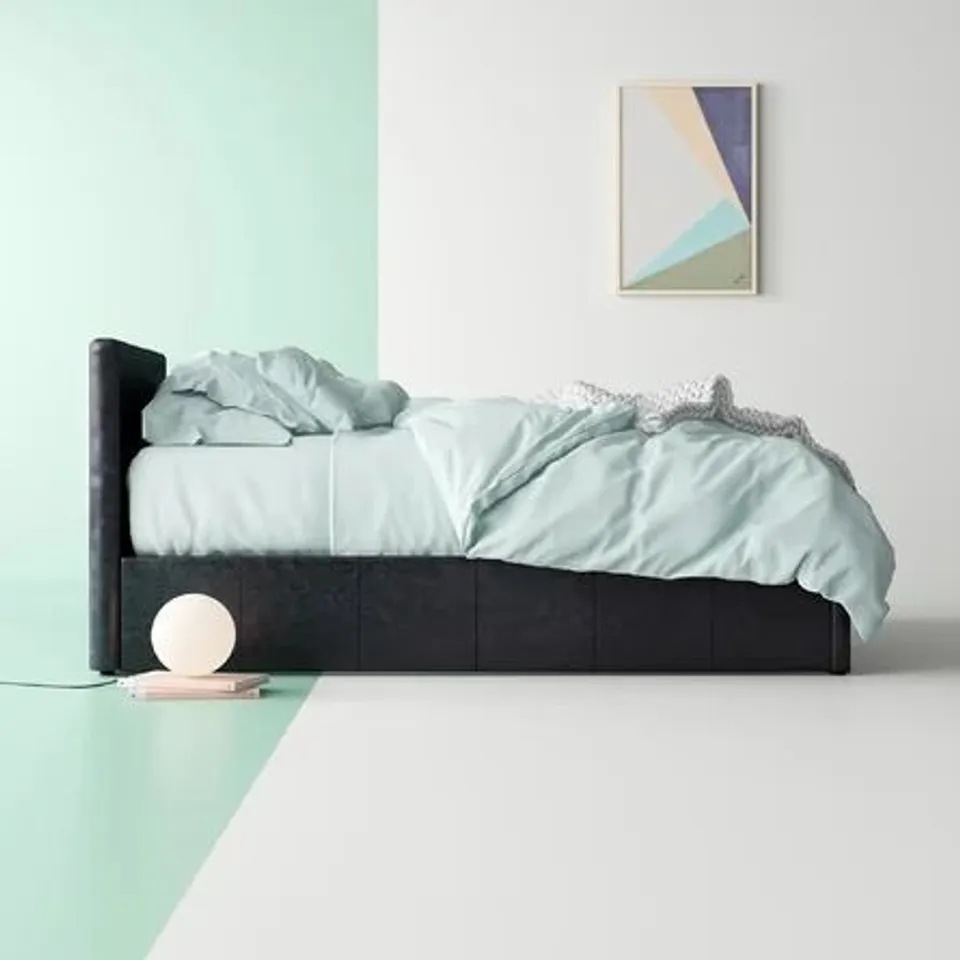 BOXED BERLIN FABRIC OTTOMAN SMALL DOUBLE BED (2 BOXES)