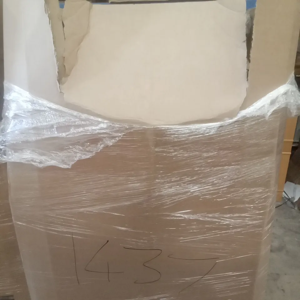 PALLET OF ASSORTED ITEMS INCLUDING ALUMINIUM FRAME MAGNETIC WHITE BOARD, TOILET SEAT, NEWENTOR MATTRESS TOPPER, FOLDING CAMPING CHAIR, KITCHEN MIXER SINK