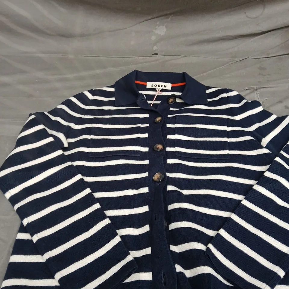 BODEN LONG SLEEVE STRIPPED TOP SIZE XS