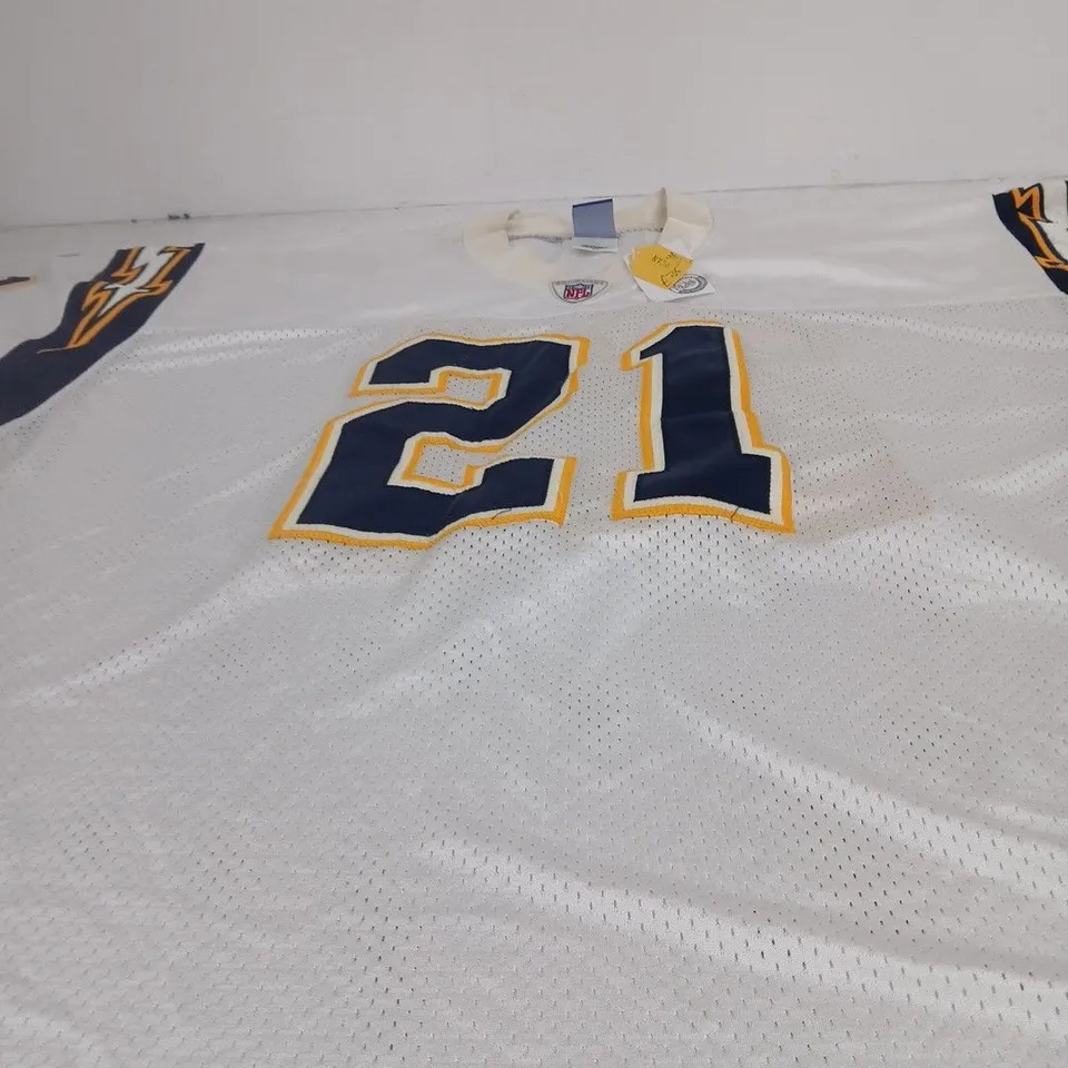 VINTAGE REEBOK NFL EQUIPMENT JERSEY – WHITE, SIZE XXL (EU 58) – NUMBER 21