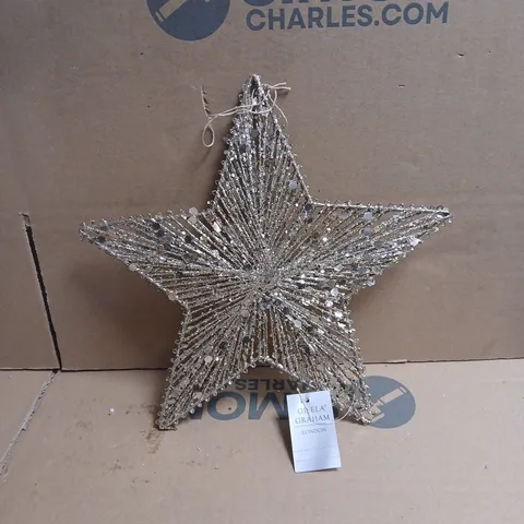 APPROXIMATELY 10 X GISELA GRAHAM LARGE SPARKLY STAR HANGING DECORATIONS (APPROX 30 X 30CM) UNBOXED