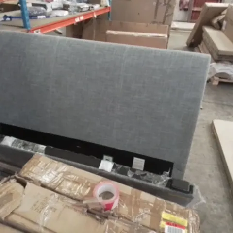 UNBOXED RENLEY UPHOLSTERED BED FRAME GREY (4 ITEMS)