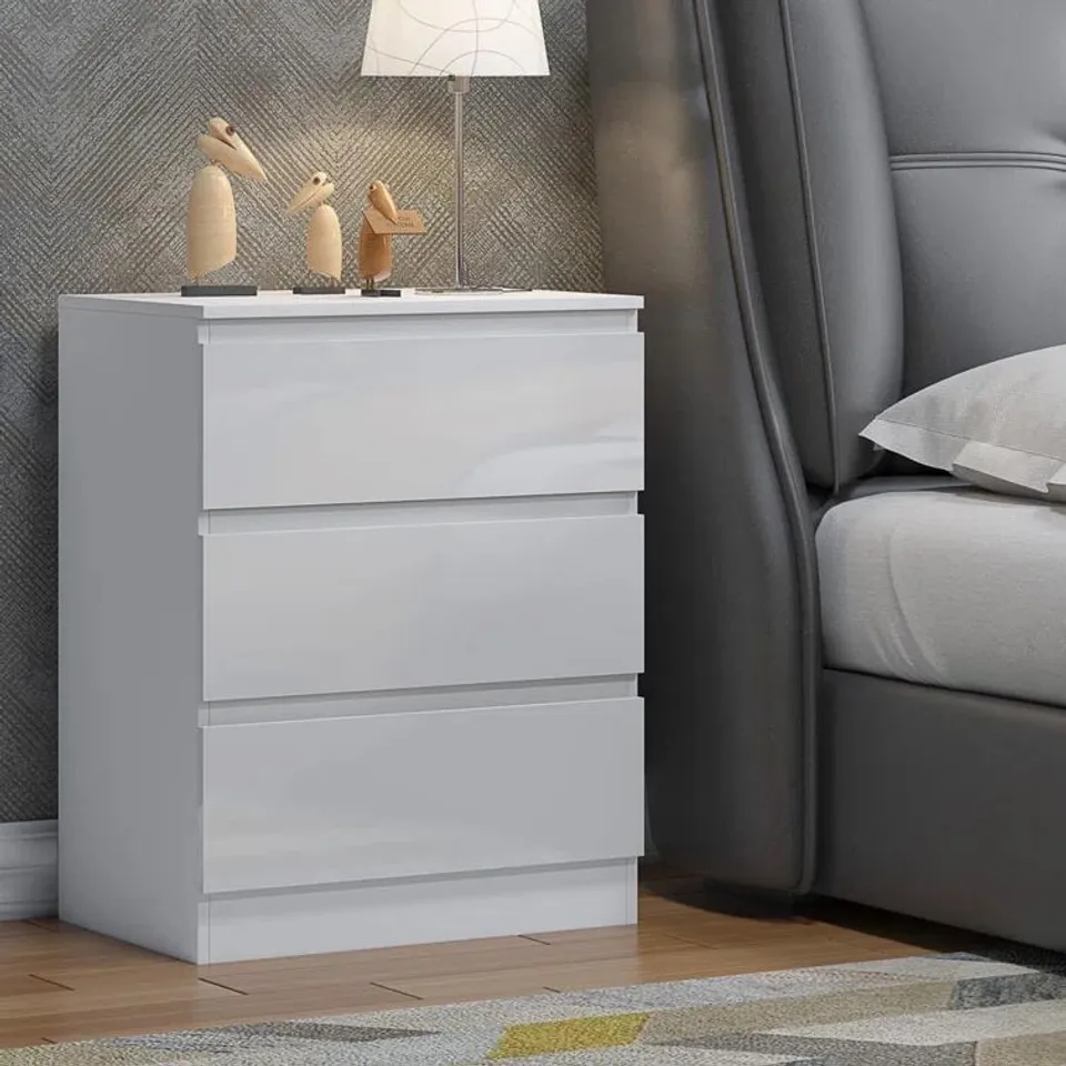 BOXED FRANCINE 3 DRAWER 60CM W CHEST OF DRAWERS