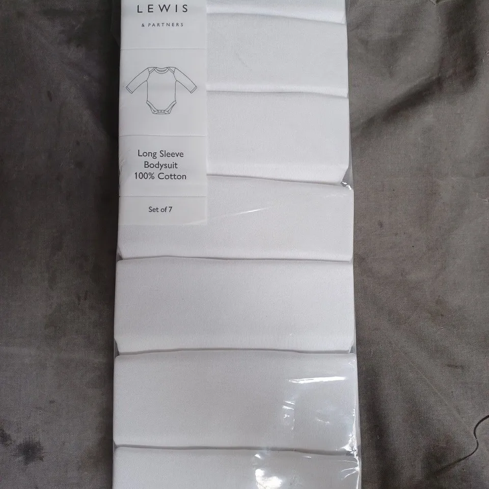 JOHN LEWIS LONG SLEEVE BODYSUITS (PACK OF 7)