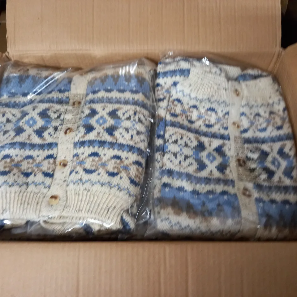 LOT OF APPROXIMATELY 14 BUTTON THROUGH V-NECK CARDIGANS - SIZE UNSPECIFIED