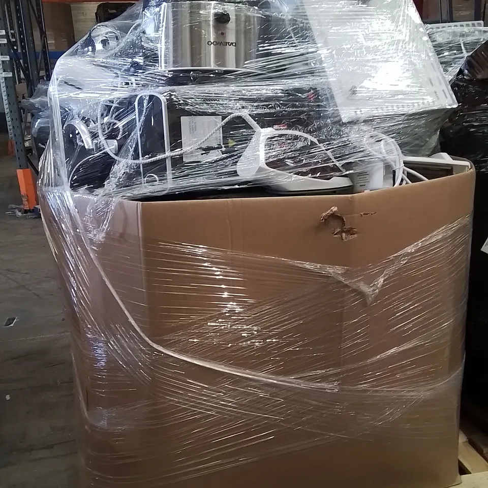 PALLET CONTAINING A LARGE QUANTITY OF ELECTRICAL PRODUCTS TO INCLUDE;IRON,HEATER,SLOW COOKER,MICROWAVE,BLENDER