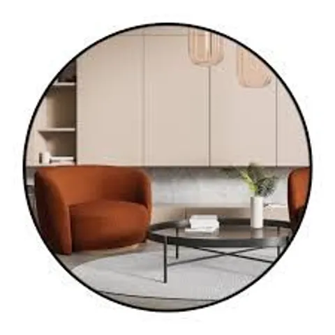 BOXED NIELSEN JARON ROUND WALL MIRROR - BLACK (1 BOX)