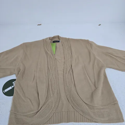 BEIGE CABLE-KNIT CARDIGAN β WOMEN'S, SUGAR CRISP LABEL, SIZE M