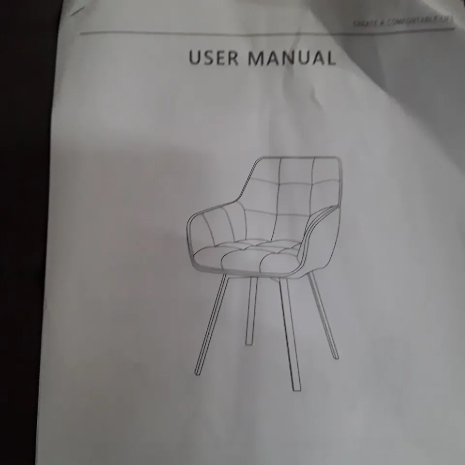 BOXED SET OF 2 UPHOLSTERED FAUX LEATHER DINING CHAIRS - GREY (1 BOX)