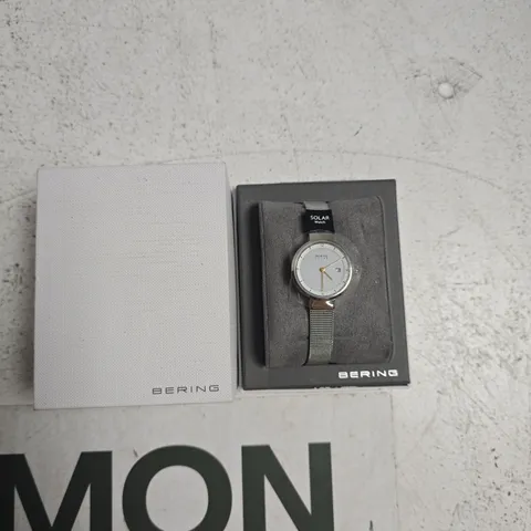 BERING SOLAR WATCH – STAINLESS STEEL MESH BRACELET – BOXED
