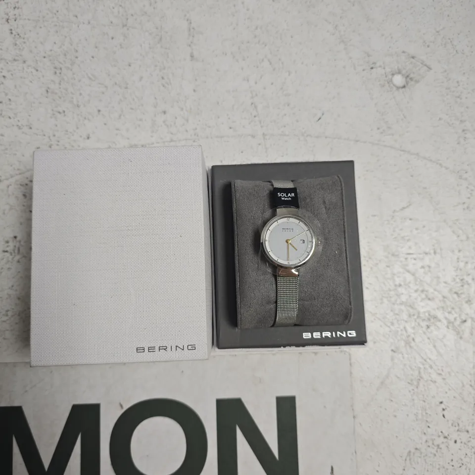 BERING SOLAR WATCH – STAINLESS STEEL MESH BRACELET – BOXED