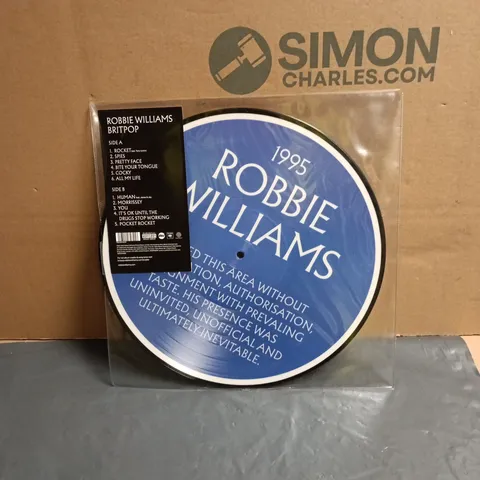 ROBBIE WILLIAMS BRITPOP VINYL ALBUM – WITH SIGNED PHOTO CARD “BLUE PLAQUE” VINYL EDITION 