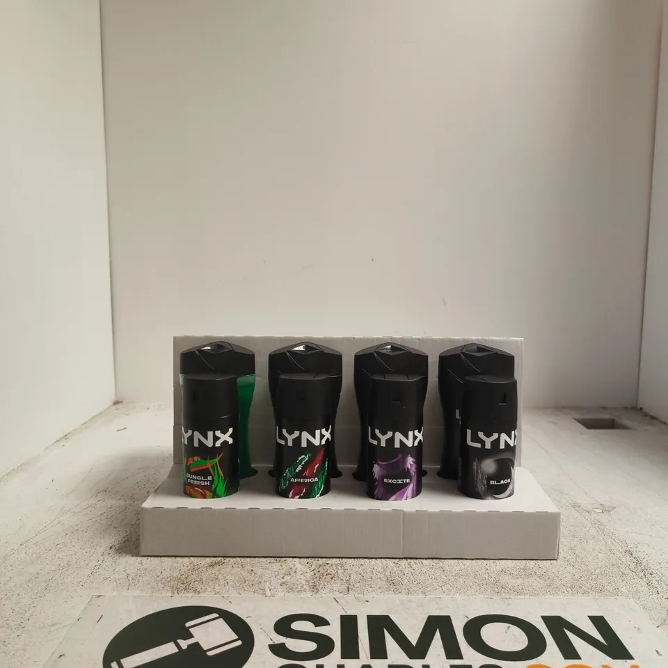 LYNX BODY SPRAY & BODYWASH SET, 4X150ML, 4 X 225ML, ASSORTED SCENTS (JUNGLE FRESH AFRICA & EXCITE BLACK)
