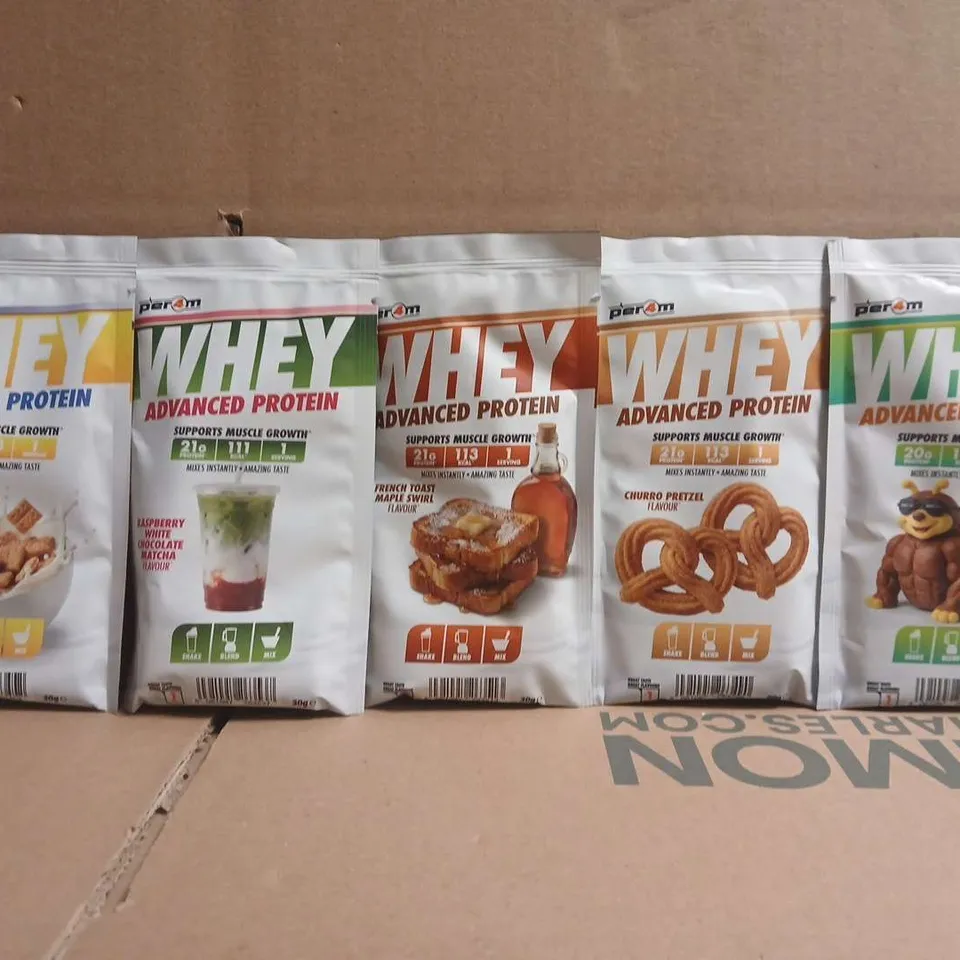 SET OF 5 WHEY PROTEIN 30G SACHETS IN VARIOUS FLAVOURS