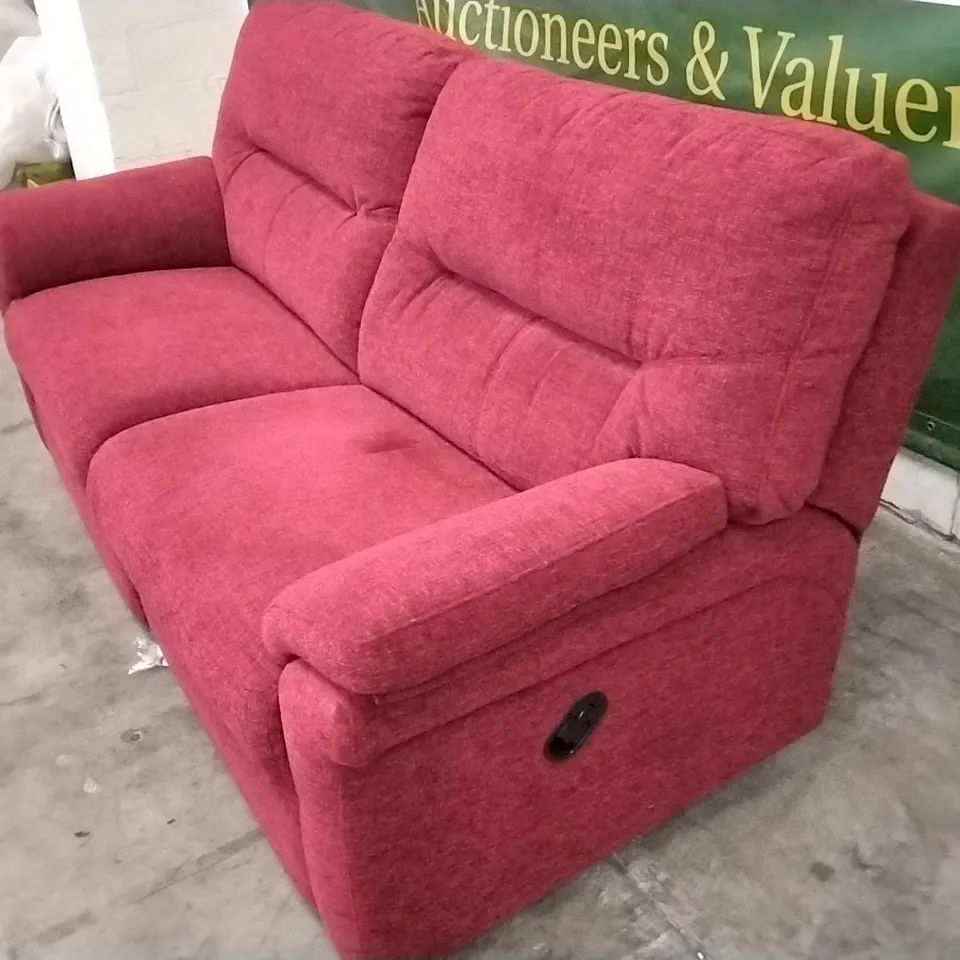 QUALITY BRITISH DESIGNED & MANUFACTURED G PLAN SEATTLE 3 SEATER MANUAL RECLINER SOFA RUSH CLARET FABRIC