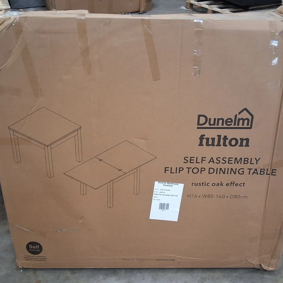 FULTON SELF ASSEMBLY FLIP TOP DINING TABLE