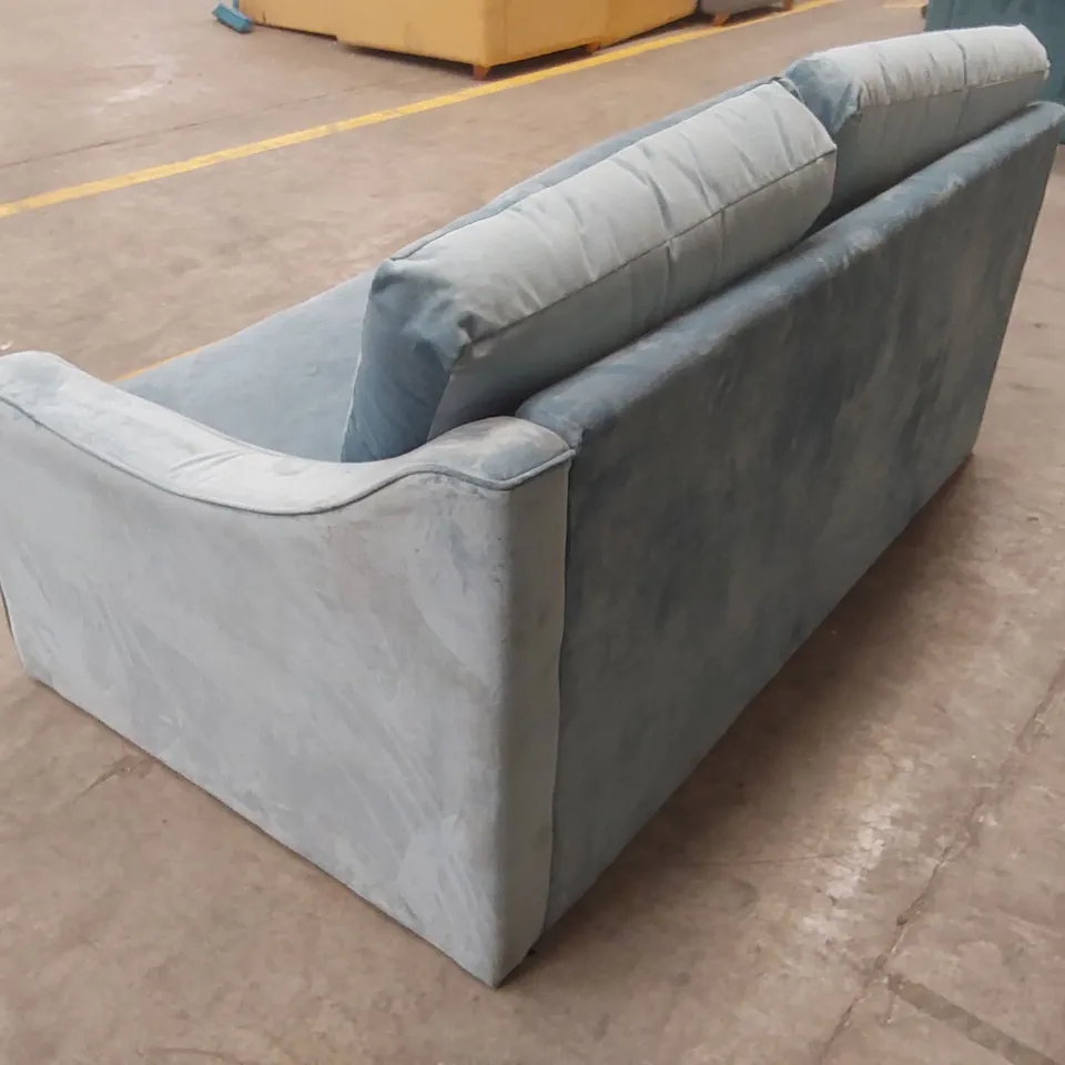 QUALITY DESIGNER BLUE VELVET CORNER SOFA SECTION