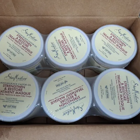 LOT OF 6 POTS OF JAMAICAN BLACK CASTOR OIL STRENGTHEN AND RESTORE TREATMENT MASK - 340G PER POT