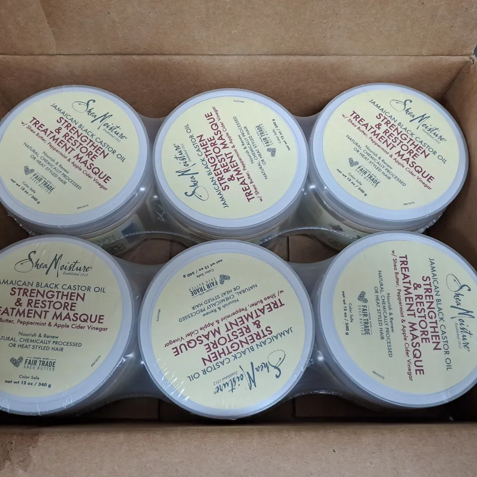 LOT OF 6 POTS OF JAMAICAN BLACK CASTOR OIL STRENGTHEN AND RESTORE TREATMENT MASK - 340G PER POT