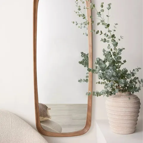 BOXED MICHELLE KEGAN HOME WOODEN FRAME HANGING MIRROR 47 X 120CM