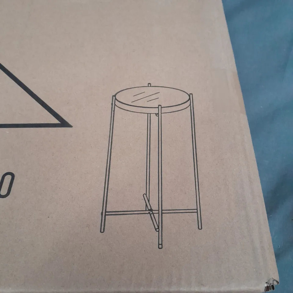 BOXED ALLURE ROUND SIDE TABLE 