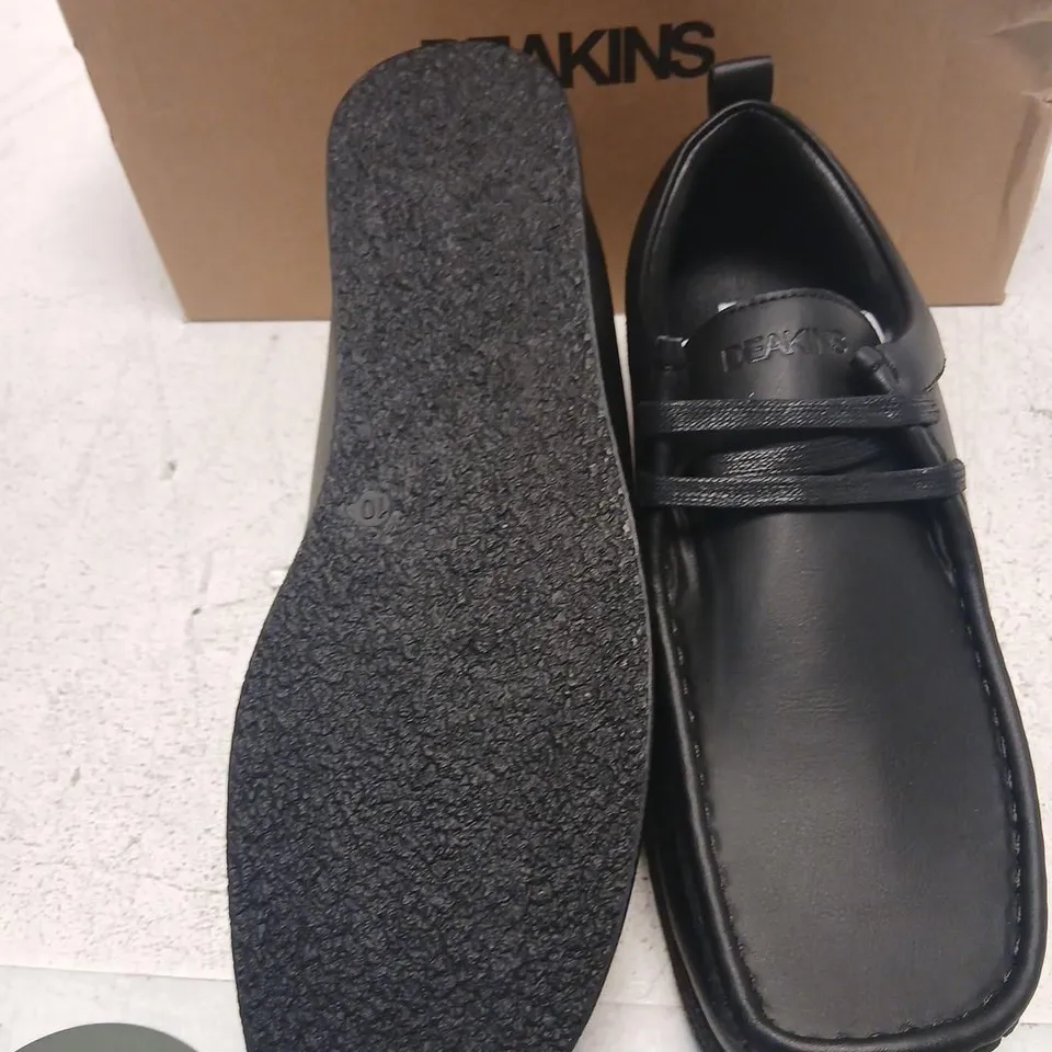 DEAKINS HUDSON LEATHER SHOES – BLACK, UK 10 (DK30072-HUDSON)