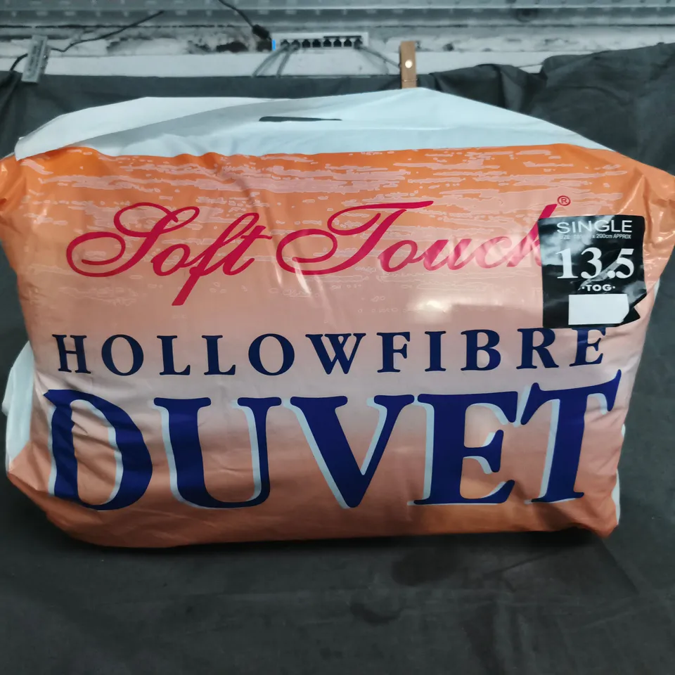 SOFT TOUCH HOLLOWFIBRE DUVET – SINGLE, 13.5 TOG