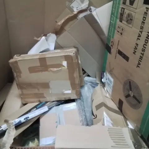 PALLET OF ASSORTED HOUSEHOLD GOODS AND PRODUCTS TO INCLUDE;FAN,RIDE ON SUITCASE,TOILET SEAT