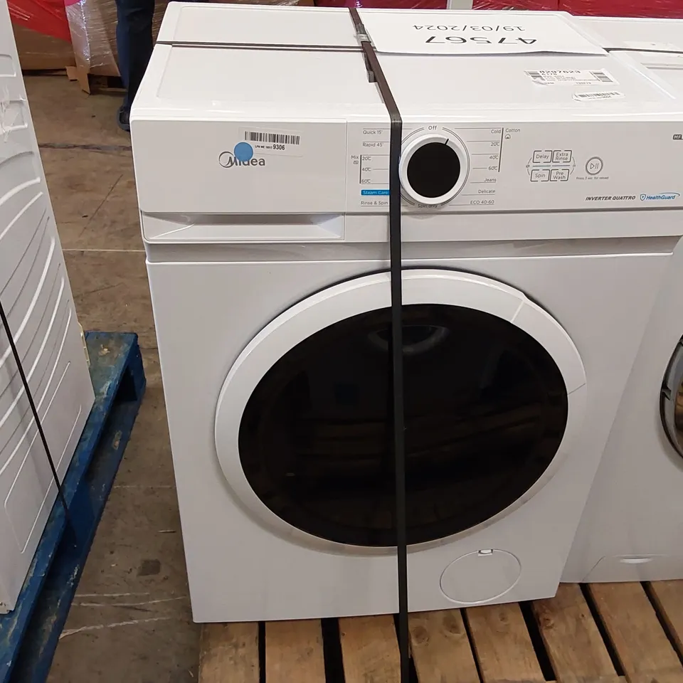 MIDEA MF10EW70BA FREESTANDING WASHING MACHINE,7KG LOAD, 1400 RPM, QUICK WASH, STEAM CARE, ADD GARMENT, BLDC MOTOR, WHITE