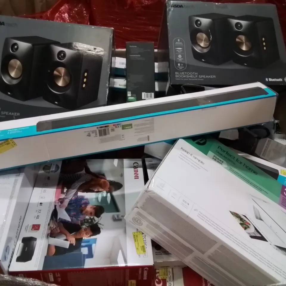 PALLET CONTAINING VERY LARGE AMOUNT OF SPEAKERS, HEADPHONES, PRINTERS AND OTHER ELECTRONIC ITEMS