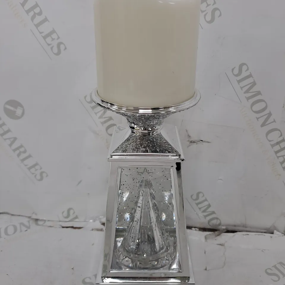 JULIEN MACDONALD FLAMELESS SWIRLING GLITTER CHRISTMAS TREE CANDLE HOLDER