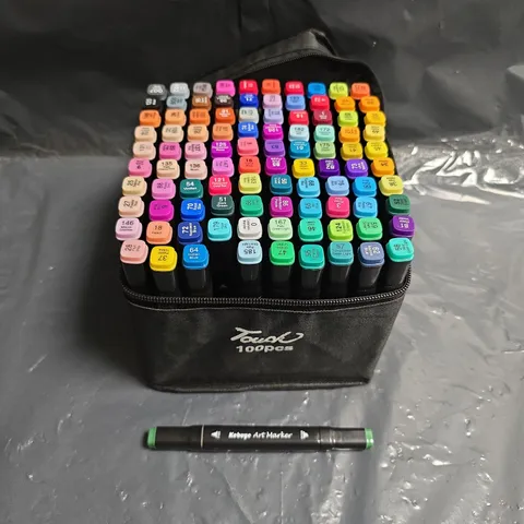 KEBUGE ART MARKER SET – 100 MARKERS IN BLACK ZIP CASE