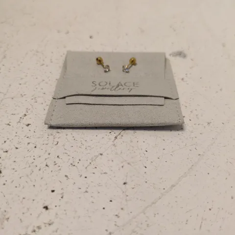 SOLACE JEWELLERY GOLD-TONE STUD EARRINGS WITH CLEAR GEMSTONES