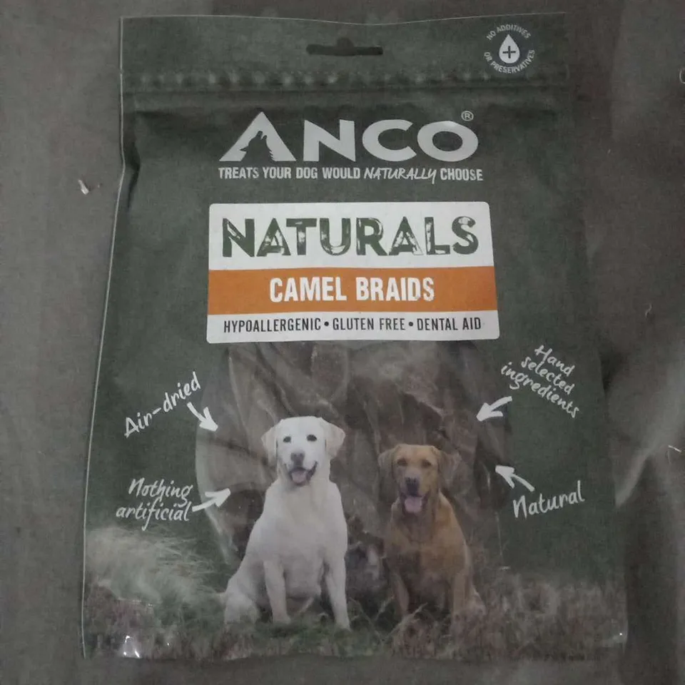 APPROXIMATELY 12  PACKS OF ANCO  NATURALS CAMEL BRAIDS 100G