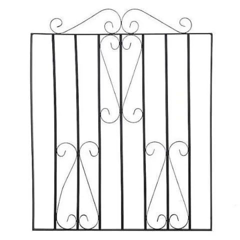 BOXED 3FT BLACK MODERN ARCHED TOP METAL OUTDOOR GARDEN SWING GATE 104 X 85CM