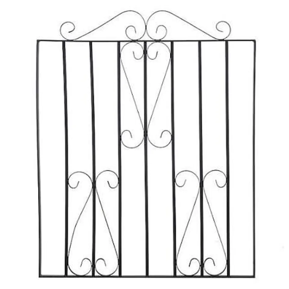 BOXED 3FT BLACK MODERN ARCHED TOP METAL OUTDOOR GARDEN SWING GATE 104 X 85CM