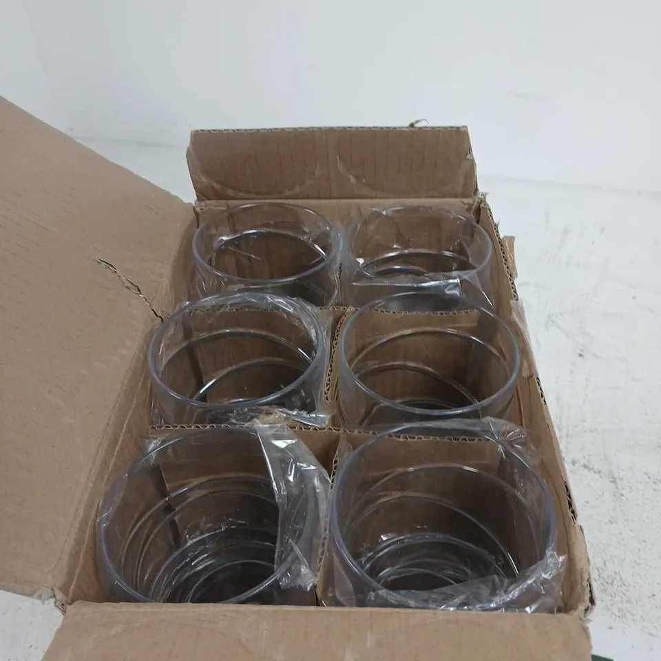 SET OF 12 PLASTIC DRINK GLASSES BOXED