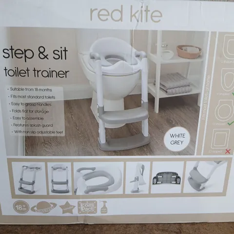 RED KITE STEP & SIT TOILET TRAINER – WHITE/GREY (18 MONTHS+)
