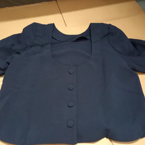 LA REDOUTE NAVY BLUE SHORT SLEEVED BLAZER - SIZE 18