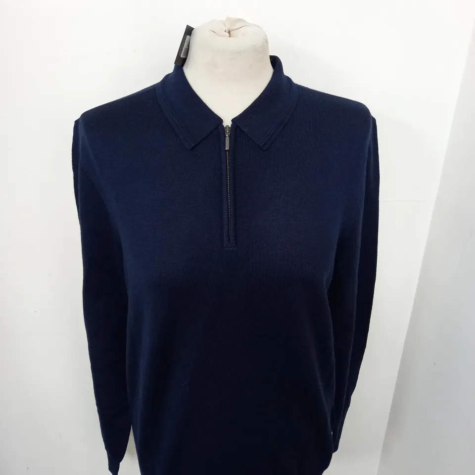 CHARLES TYRWHITT PURE MERINO ZIP POLO SHIRT SIZE S