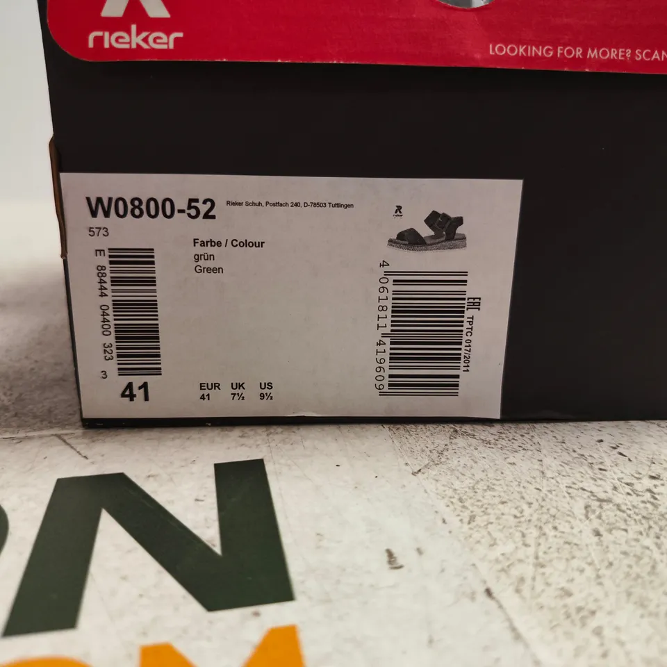 RIEKER GREEN SANDALS W0800-52 – UK 7½ (EU 41)