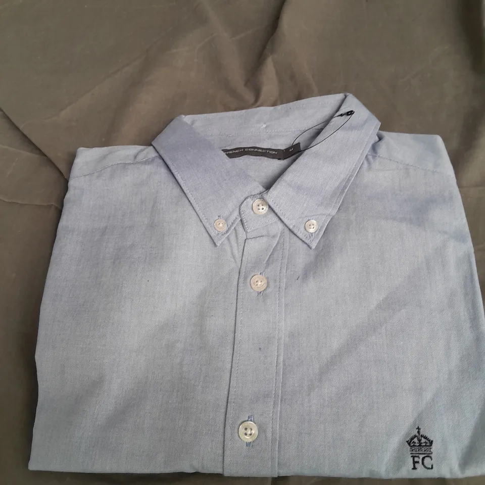 FRENCH CONNECTION MENS SHORT SLEEVED SHIRT LIGHT BLUE SIZE MEDIUM